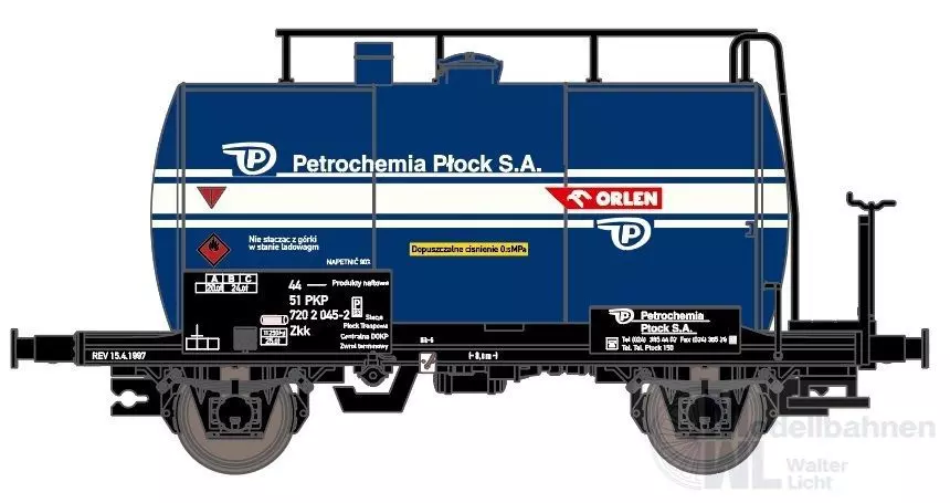 Exact Train 20645 - Kesselwagen Set PKP Ep.IV 2.tlg. Petrochemia H0/GL