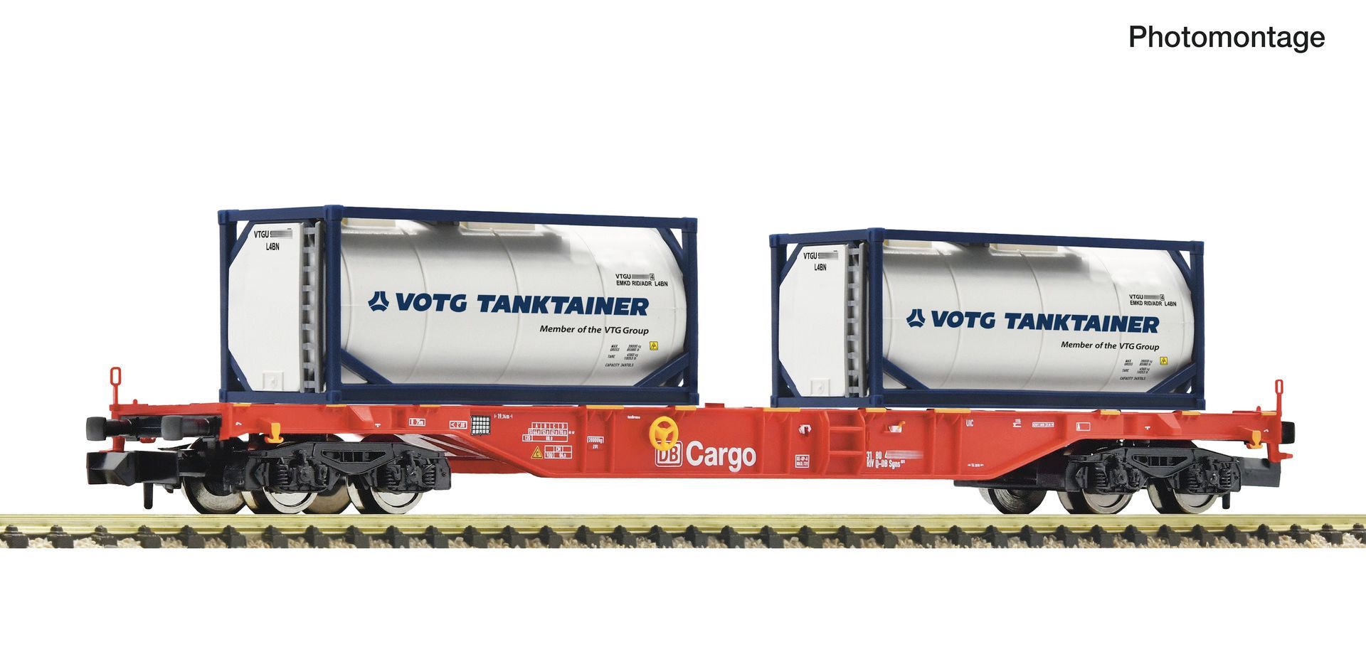 Fleischmann 6660176 - Containertragwagen DB Ep.VI Sgns mit Tank-Containern N 1:160