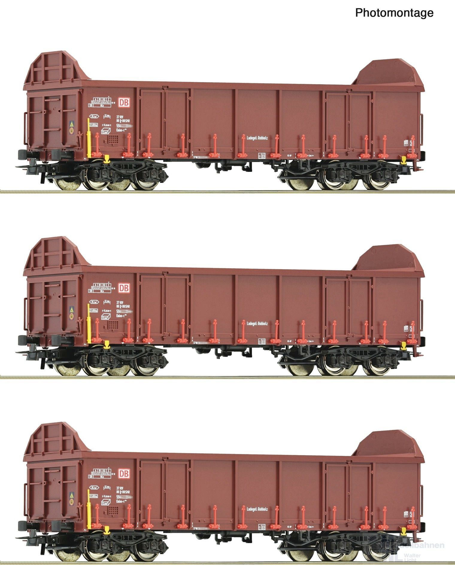 Roco 6600131 - Güterwagen Set DB Ep.V/VI Ealos-t 3.tlg. H0/GL Roco 6600131 - Güterwagen Set DB Ep.V/VI Ealos-t 3.tlg. H0/GL
