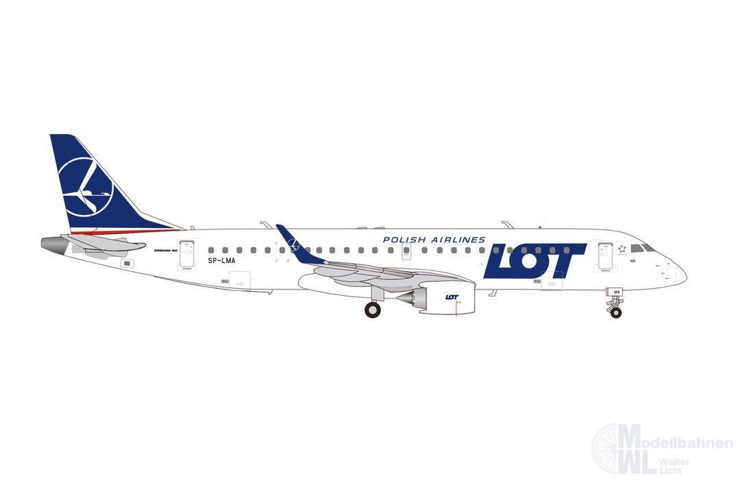 Herpa 573818 - Embraer E190 LOT Polish Airl 1:200