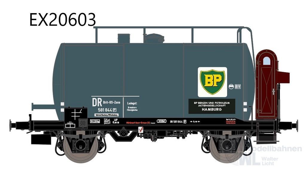 Exact Train 20603 - Kesselwagen DR Zone Ep.III 30m3 BP Typ Uerdinger H0/GL