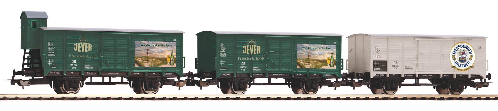 Piko 58398 - Bierwagen-Set DB Ep.III Brauereien aus Norddeutschland 3.tlg. H0/GL