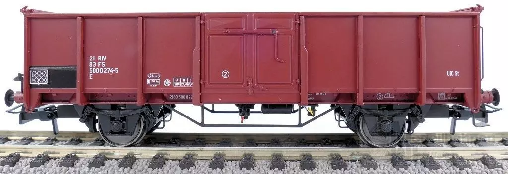Exact Train 23979 - Güterwagen offen FS Ep.IV UIC II E EUROP Nr. 500 0 270 extra Framee H0/GL