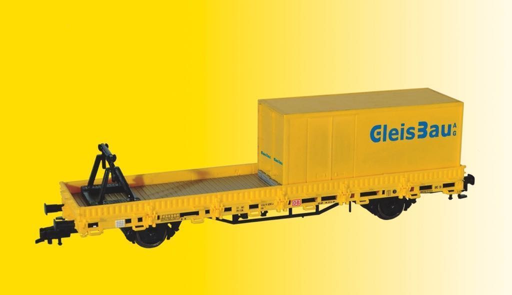 Kibri 26264 - Schutzwagen mit Auflage für MFS 100 und Container GleisBau Fertigmodell H0/GL