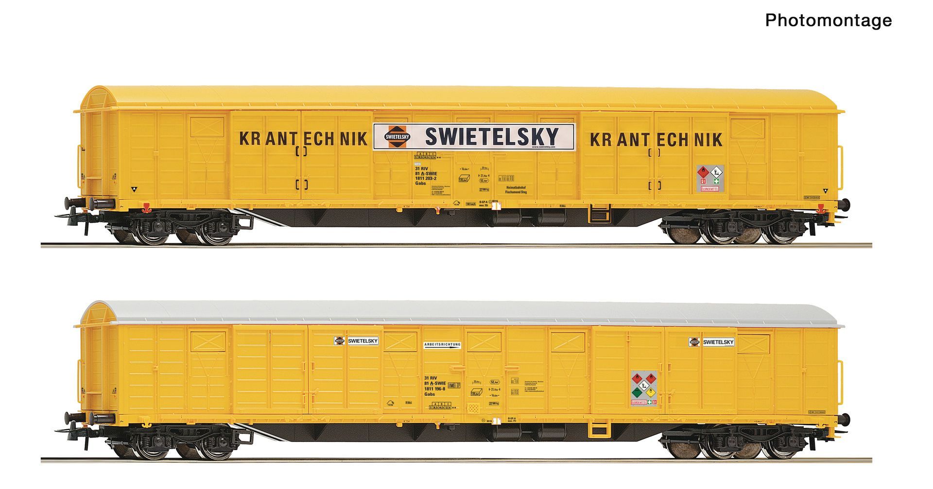 Roco 6600359 - 2er Set Gedeckte Güterwagen Gabs RTS Swietelsky