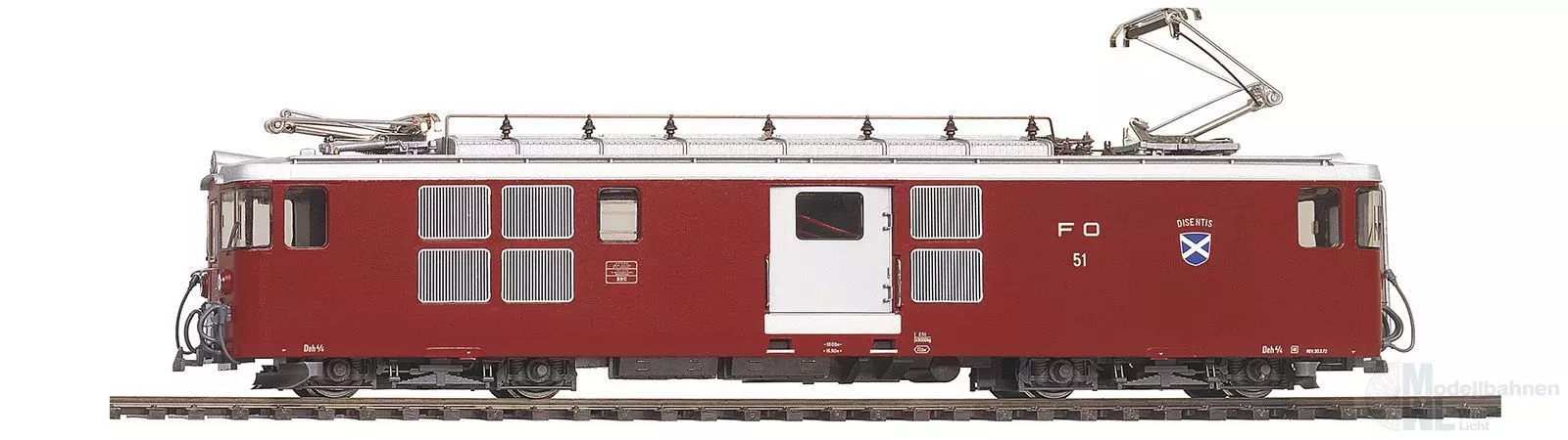 Bemo 1263202 - Triebwagen Deh 4/4 52 FO Ep.III/IV Pendelzug Tujetsch dunkelrot H0m