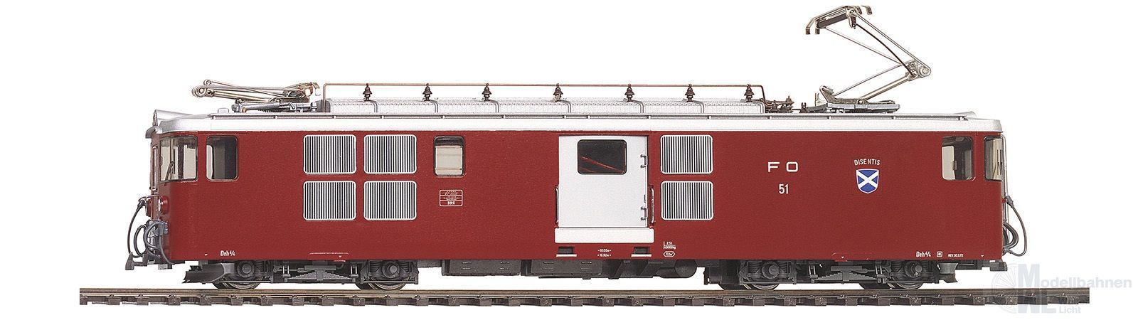 Bemo 1263202 - Triebwagen Deh 4/4 52 FO Ep.III/IV Pendelzug Tujetsch dunkelrot H0m