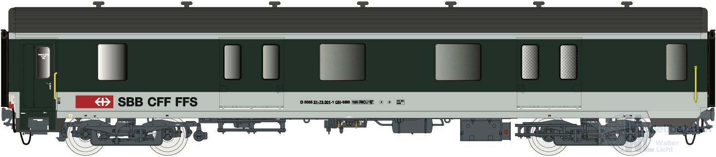 LS Models 37002 - Gepäckwagen SBB Ep.V MC76 grün/grau H0/GL