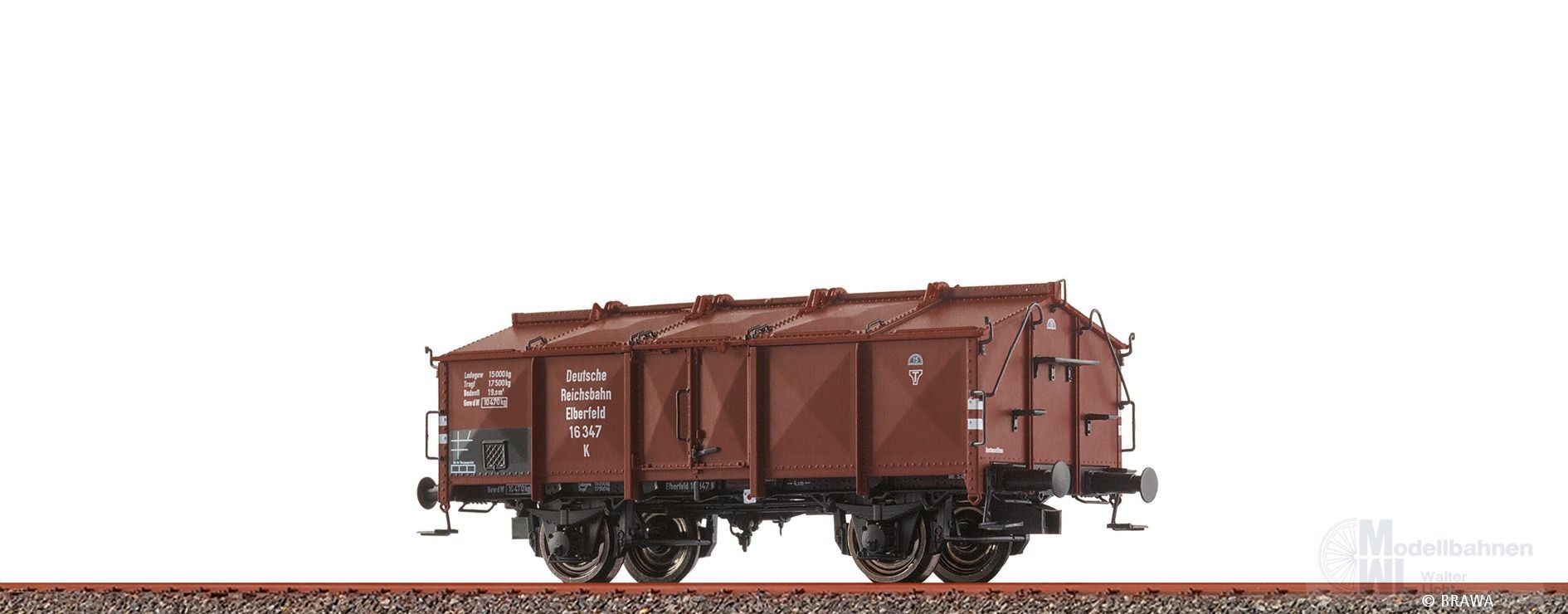 Brawa 50778 - Klappdeckelwagen DRG Ep.II Typ K H0/GL