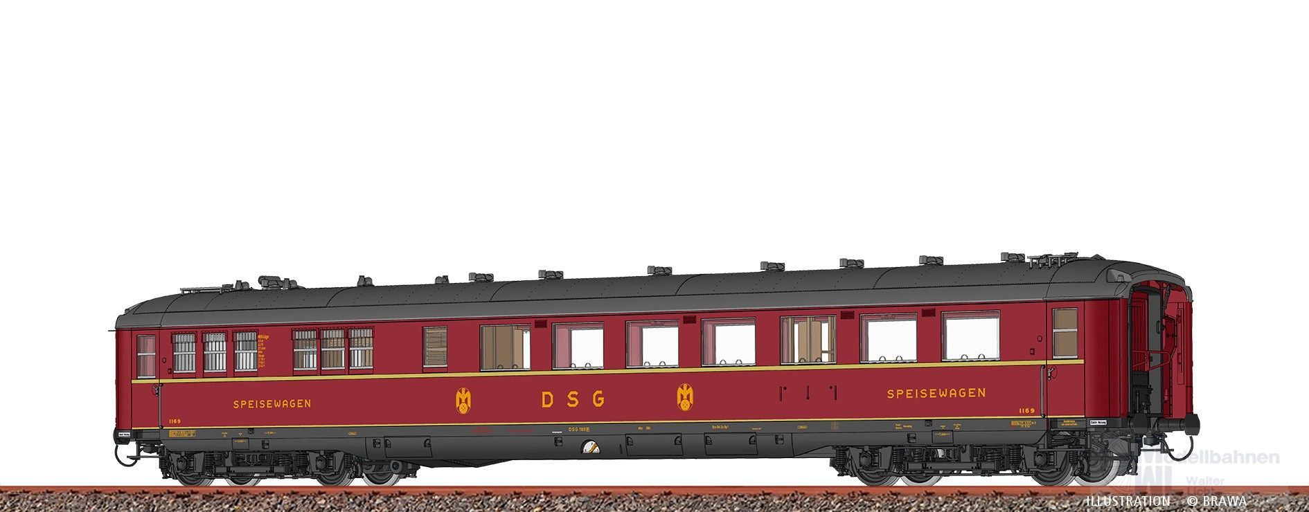 Brawa 51053 - Speisewagen DSG Ep.III WR4üge 1169 H0/GL DIGITAL EXTRA