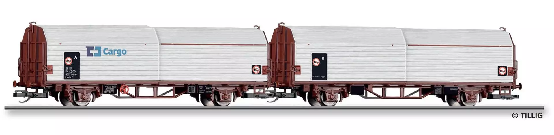 Tillig 01071 - Haubenwagen Set CD Ep.VI 2.tlg. TT 1:120