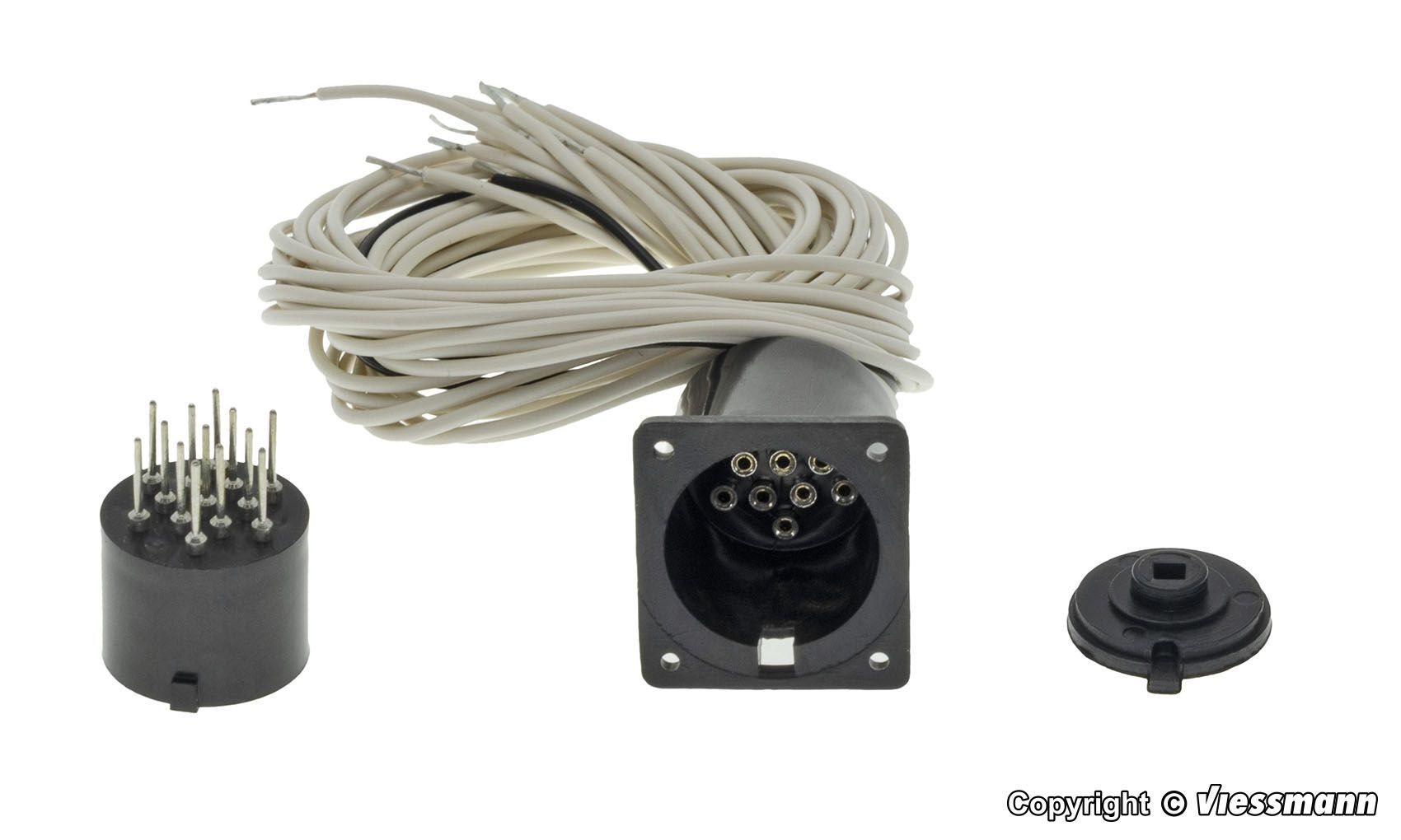 Viessmann 4651 - Zylindersteckfuß 13-polig mit Anschlusskabeln H0 1:87