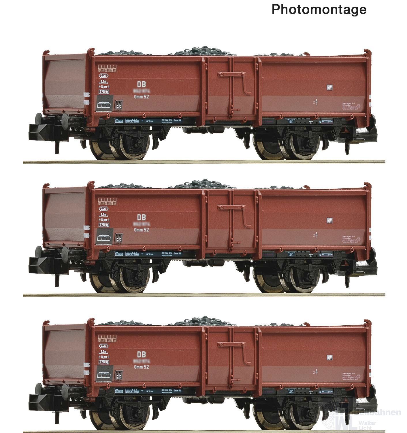 Fleischmann 820530 - Kohlewagenset DB Ep.III Bauart Omm52 3.tlg. N 1:160