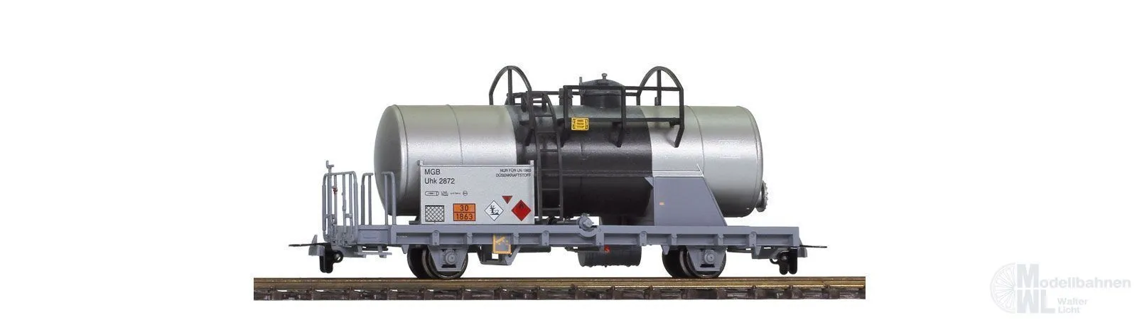 Bemo 2296552 - Kesselwagen MBG Ep.VI Uhk 2872 silber gealtert H0m