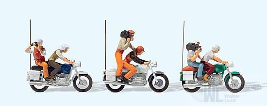 Preiser 25102 - Kradfahrer TV und Presse H0 1:87 Preiser 25102 - Kradfahrer TV und Presse H0 1:87