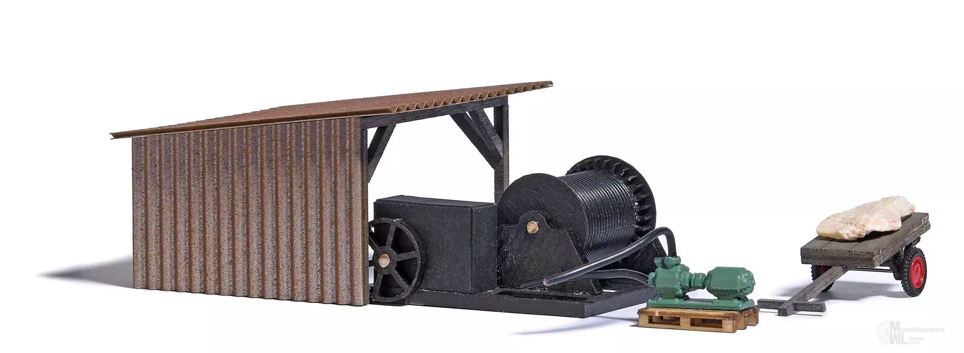 Busch 1977 - Wasserpumpe/Winde/Wagen H0 1:87