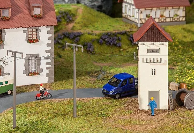 Faller 120241 - Trafohäuschen mit Strommasten H0 1:87