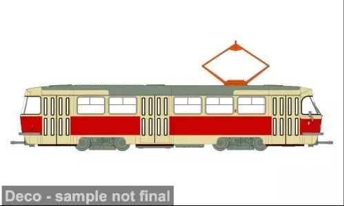 Brekina 64500 - Tatra Straßenbahn hellbeige/rot H0 1:87