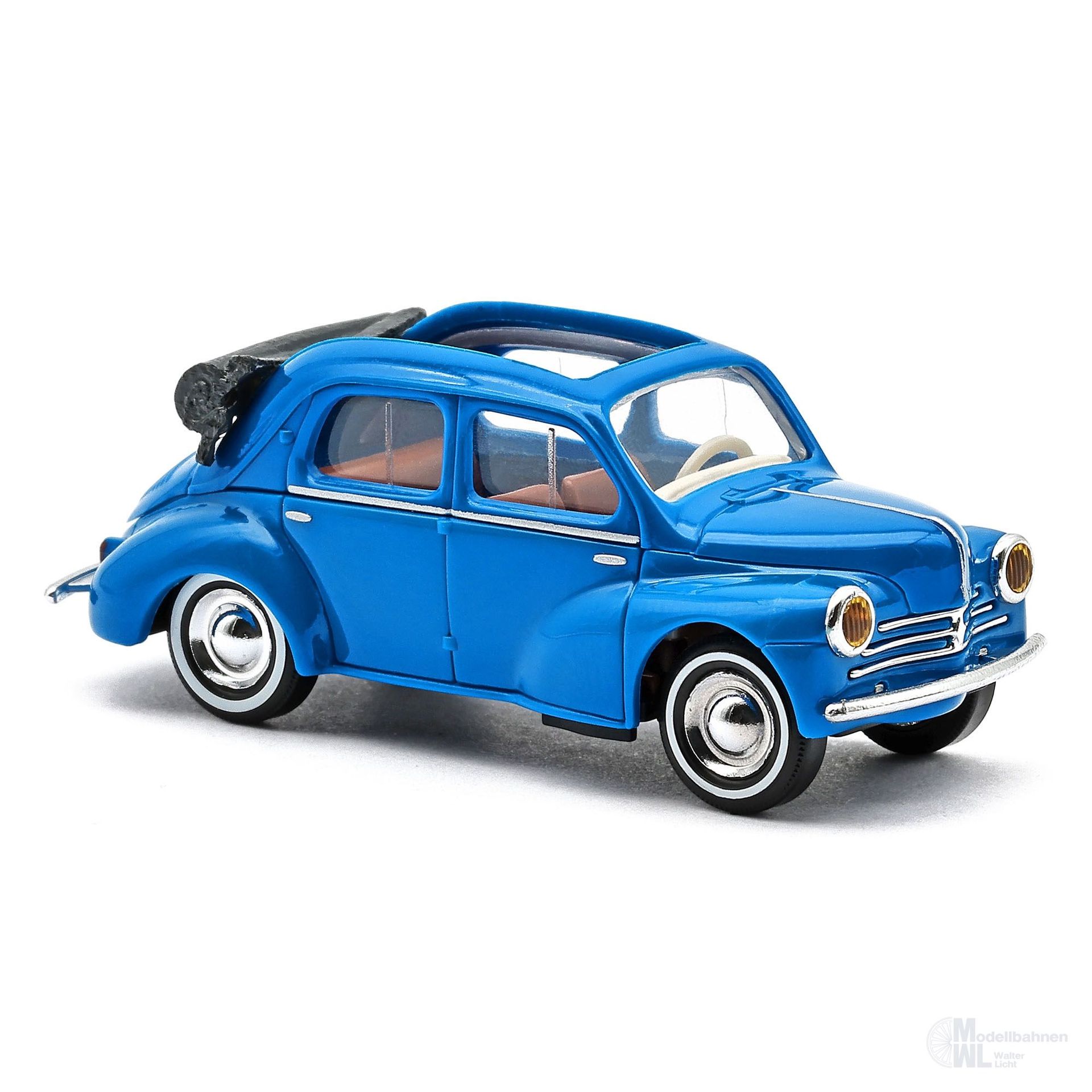 Busch 46571 - Renault 4 CV Cabrio blau Scheinwerfer gelb H0 1:87