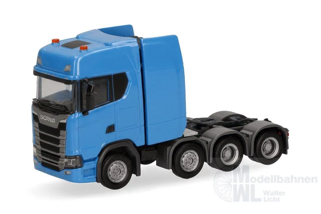 Herpa 308601-005 - Scania CS 20 Hochdach Schwerlastzugmaschine 4achs, himmelblau H0 1:87