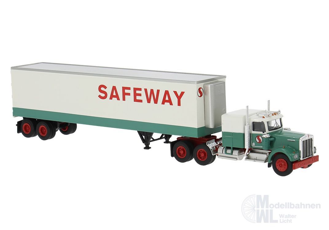 Brekina 86259 - Kenworth W900 Kofferzug Safeways H0 1:87