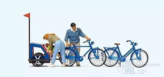 Preiser 10635 - Familie beim Start zur Radtour H0 1:87