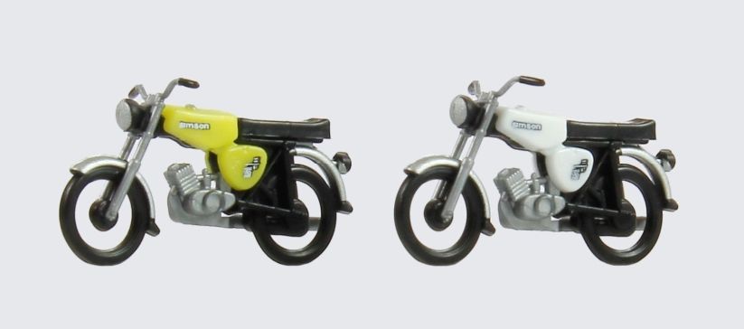 Kres 11161 - Moped Simson S51 2 Stück weiß und schwefelgelb TT 1:120