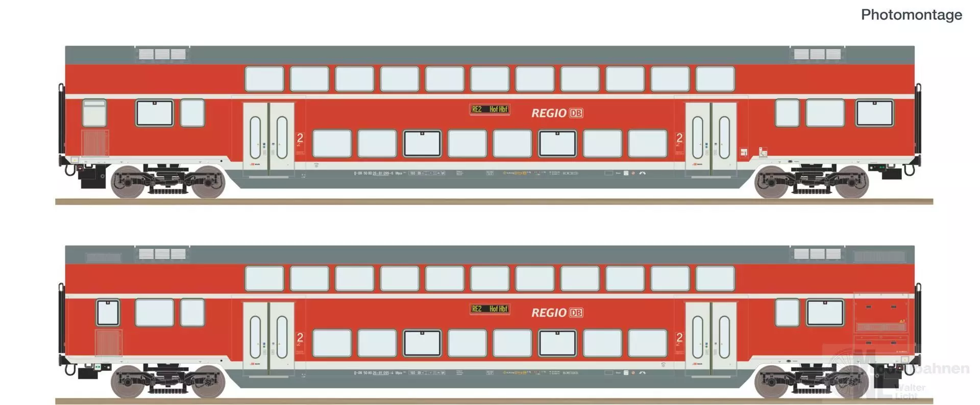 Roco 6220249 - Doppelstockwagen Set DB Ep.VI 2.tlg. H0/WS Digital