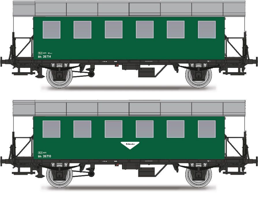 Jägerndorfer Modellbahn 77400 - Personenwagen Set ÖBB Ep.III 3.tlg. BiH grün H0/GL
