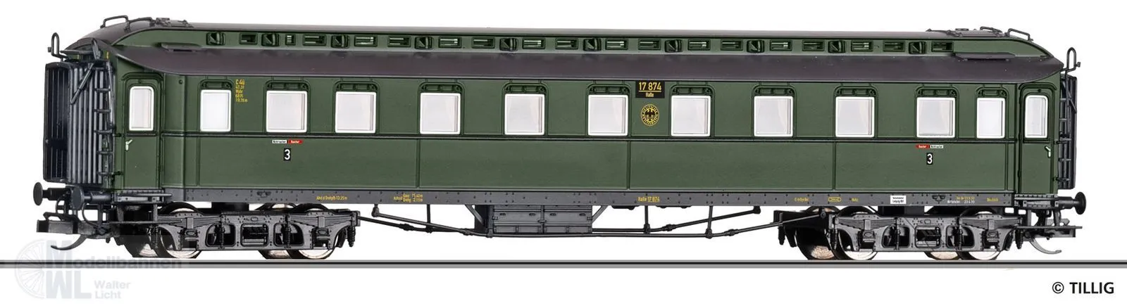 Tillig 12015 - Personenwagen DRG Ep.II  3.Kl. C4ü 2.Betriebsnummer TT 1:120