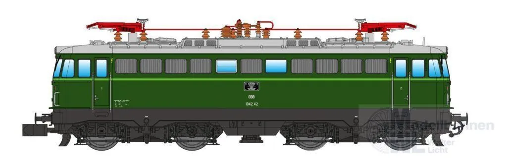 Jägerndorfer Modellbahn 60100_6 - E-Lok Rh 1042 ÖBB Ep.IV grün N 1:160