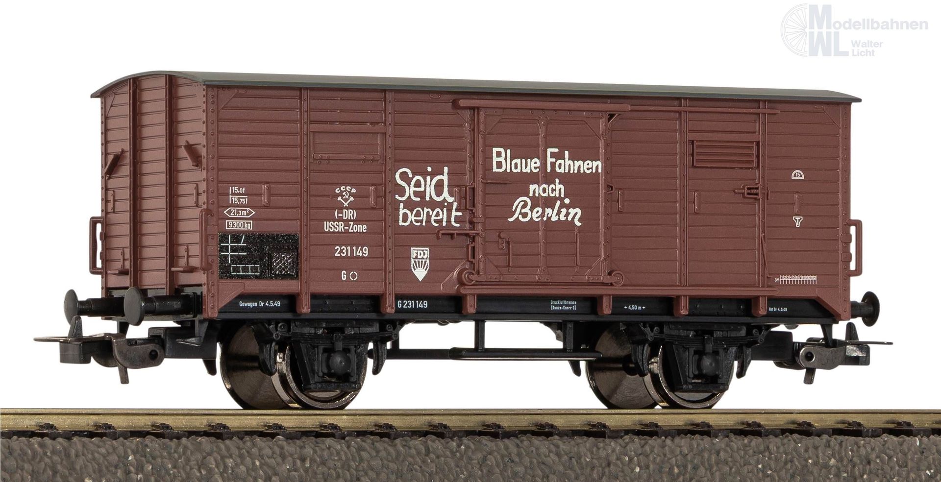 Piko 24567 - Güterwagen ged. DR Ep.III G02 FDJ H0/GL