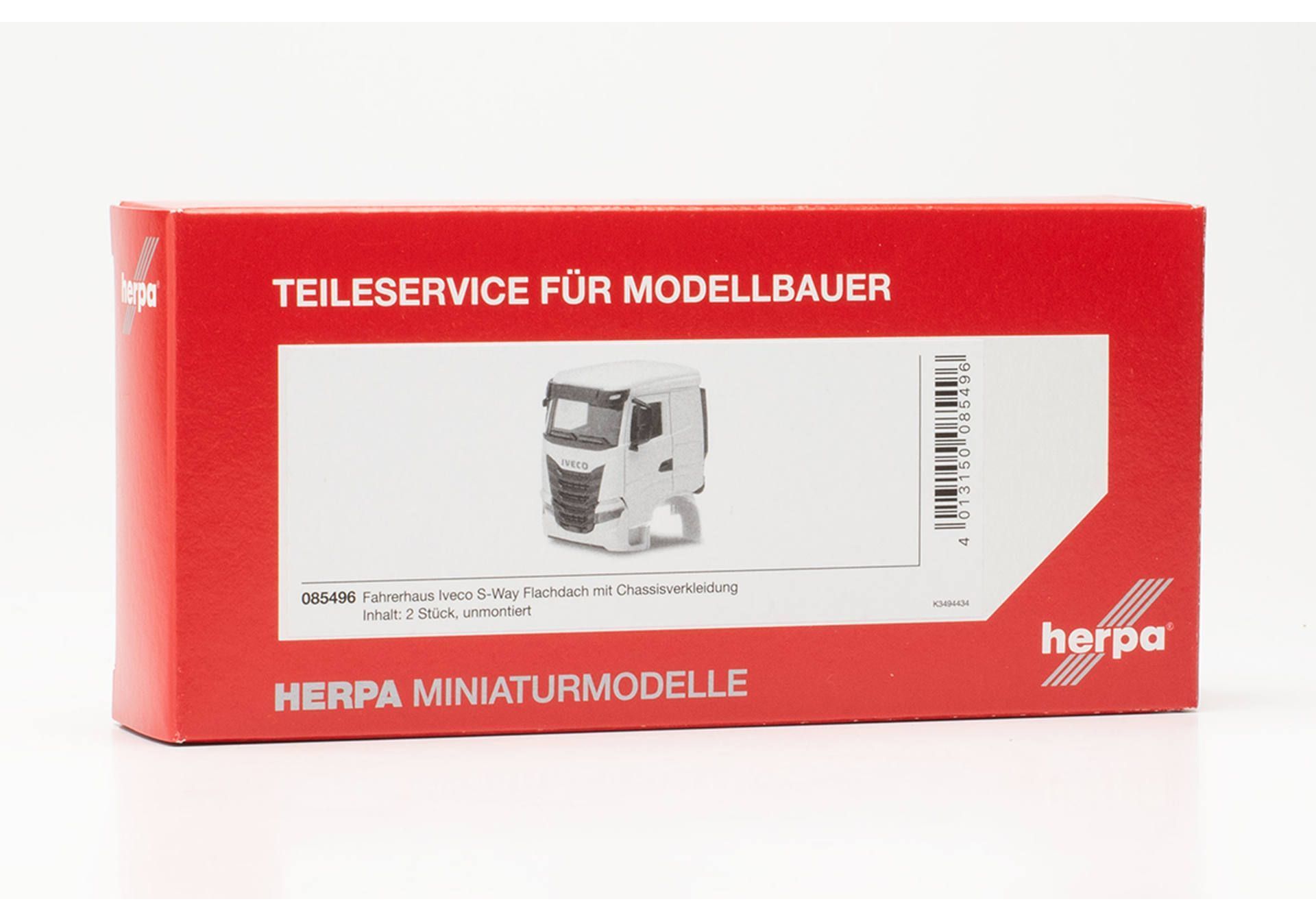 Herpa 85489 - Teileservice Fahrerhaus Iveco S-Way Flachdach weiß 2 Stück H0 1:87
