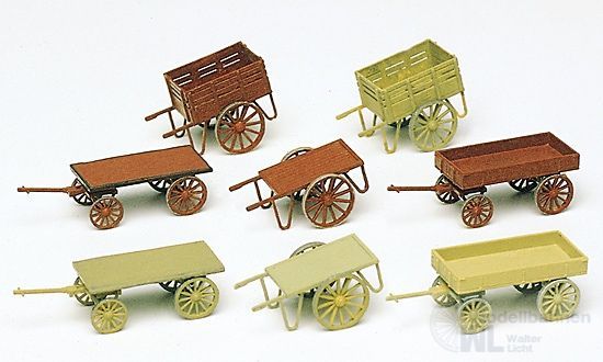Preiser 17103 - Handwagen 8 Stück Bausatz H0 1:87