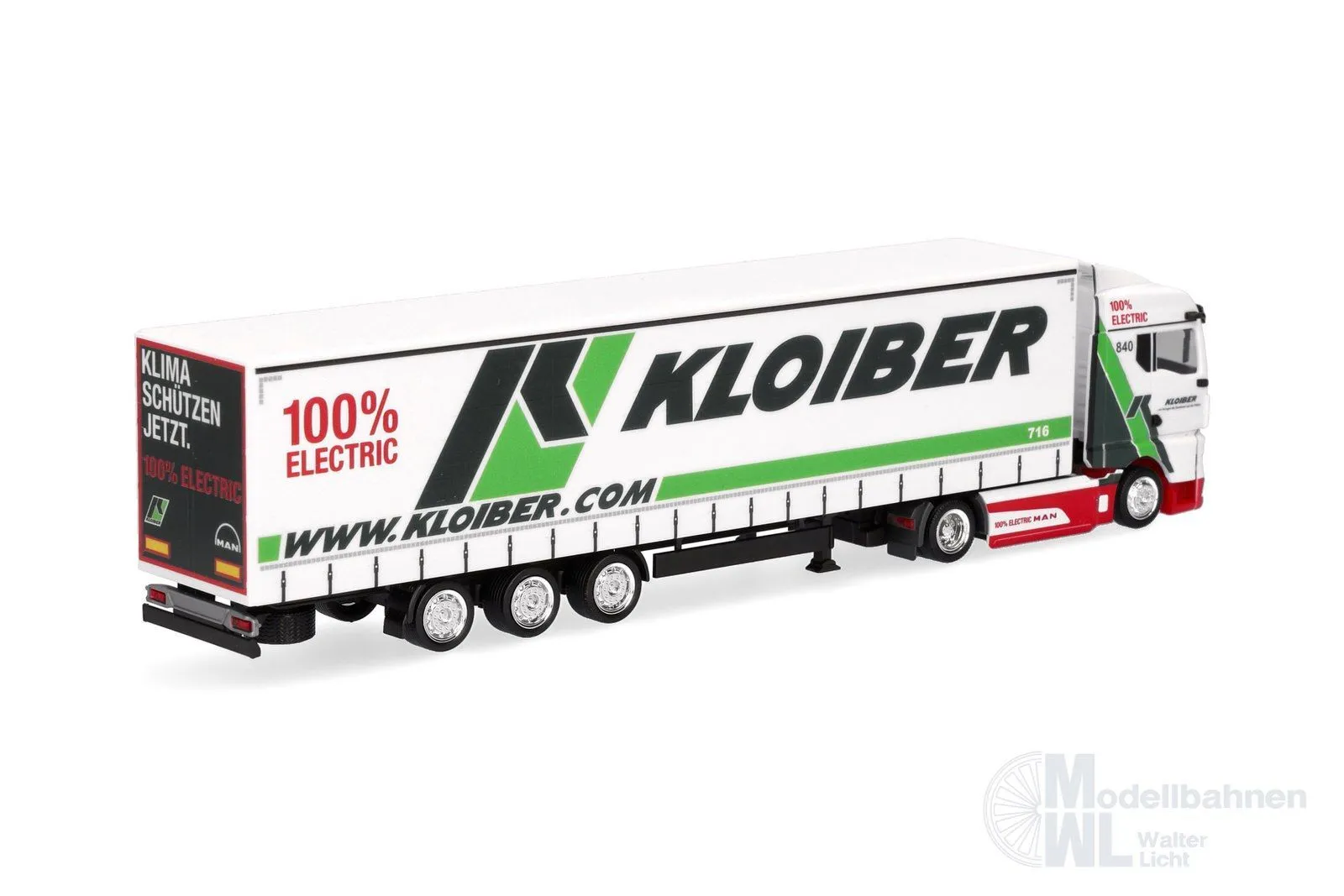 Herpa 321365 - MAN eTGX GM Jumboplanen-Sattelzug Kloiber H0 1:87