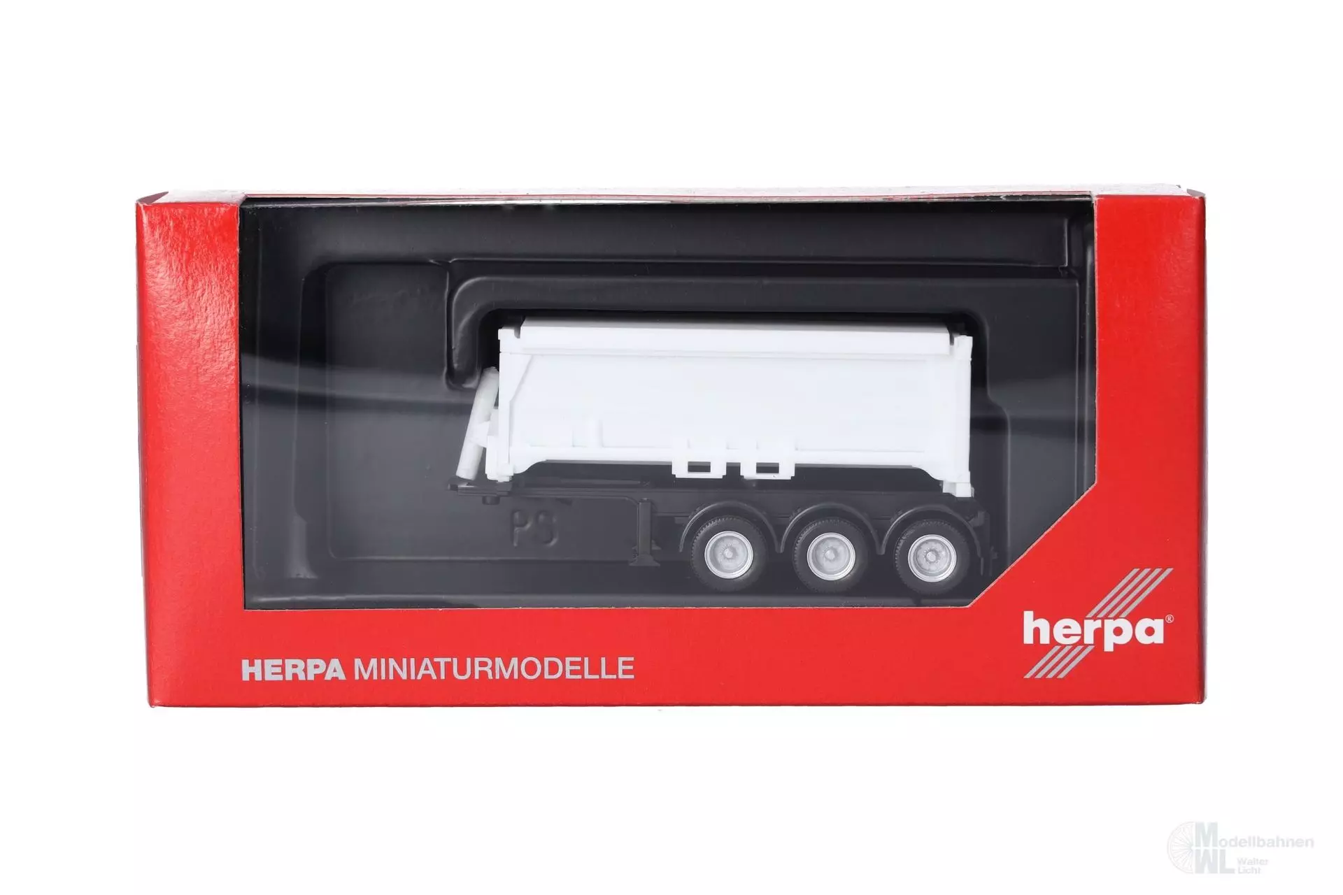 Herpa 077101 - Abraumcontainerauflieger 3 achs weiß H0 1:87