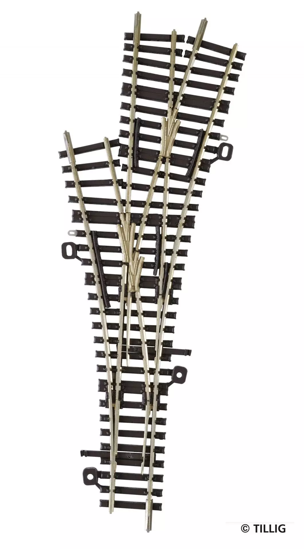 Tillig 83230 - Dreiwegweiche 2 x 15° 166 mm TT 1:120