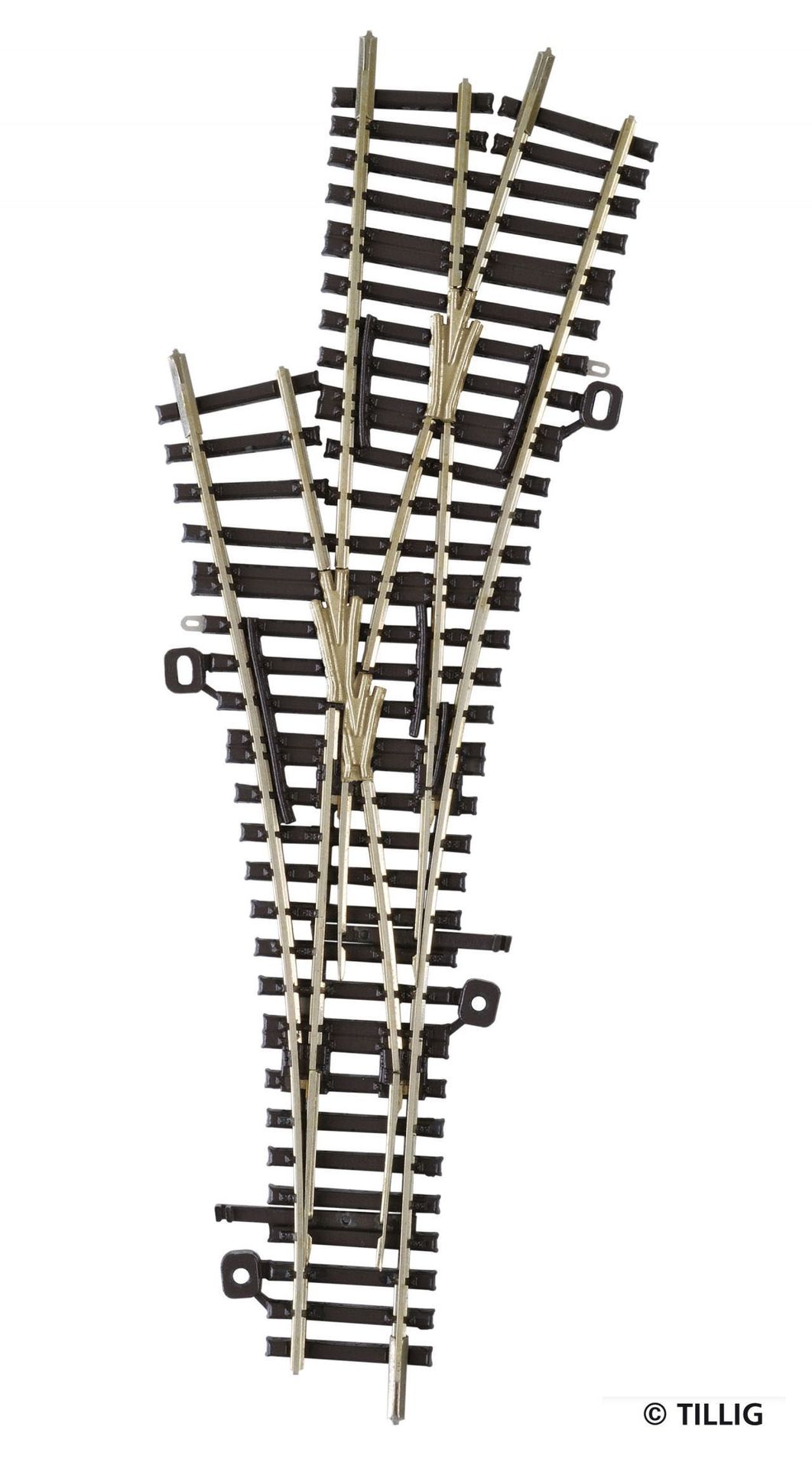 Tillig 83230 - Dreiwegweiche 2 x 15° 166 mm TT 1:120