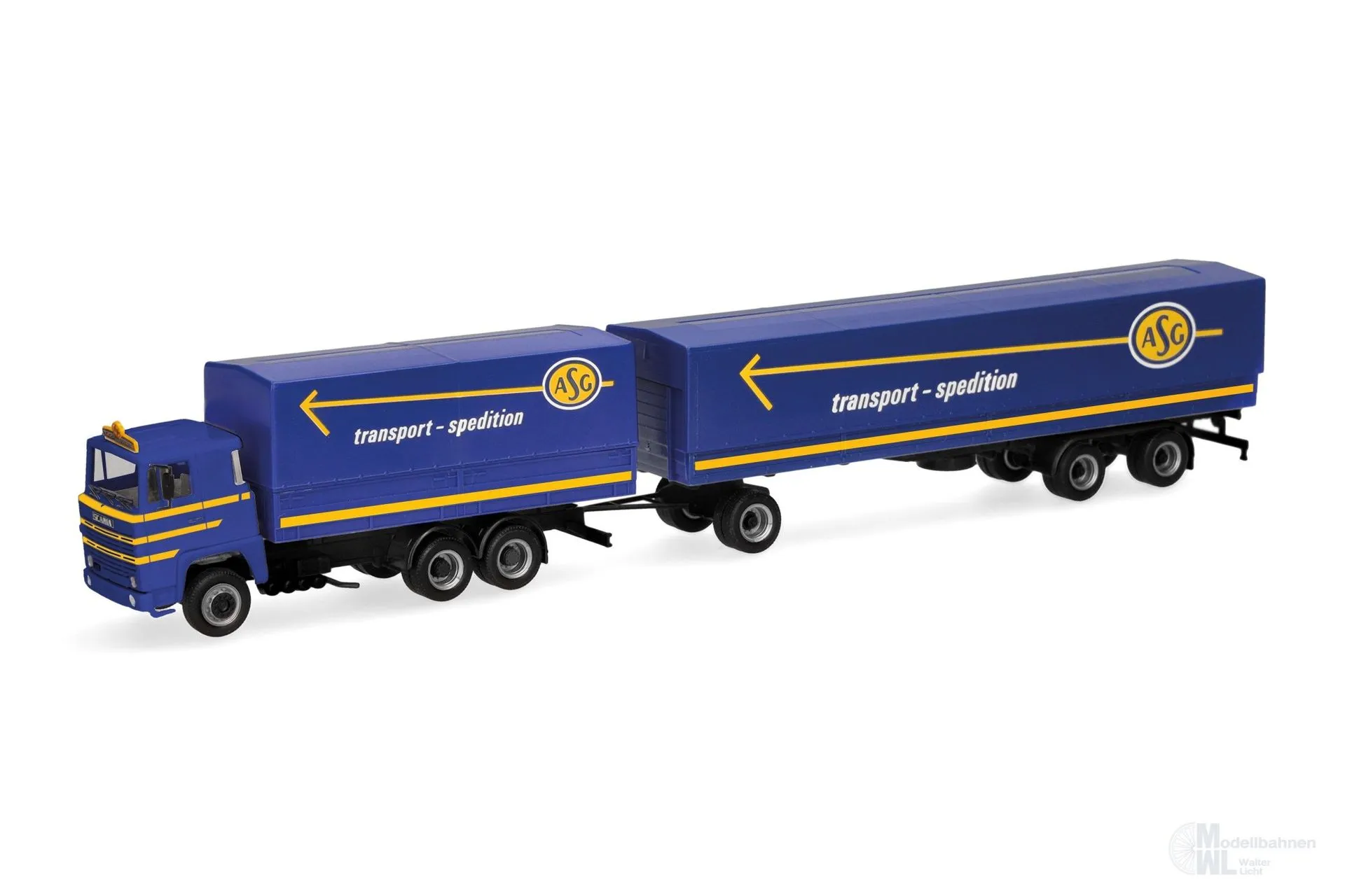 Herpa 320719 - Scania 141 Planen-Hängerzug ASG H0 1:87