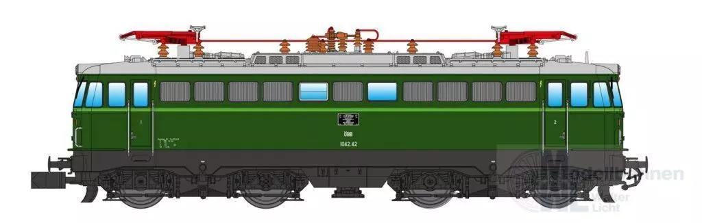 Jägerndorfer Modellbahn 60102_6 - E-Lok Rh 1042 ÖBB Ep.IV grün N 1:160 Sound