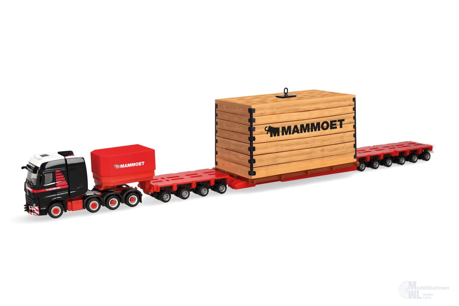 Herpa 319201 - Mercedes-Benz Actros SLT Schwerlt Sattelzug mit Kiste H0 1:87