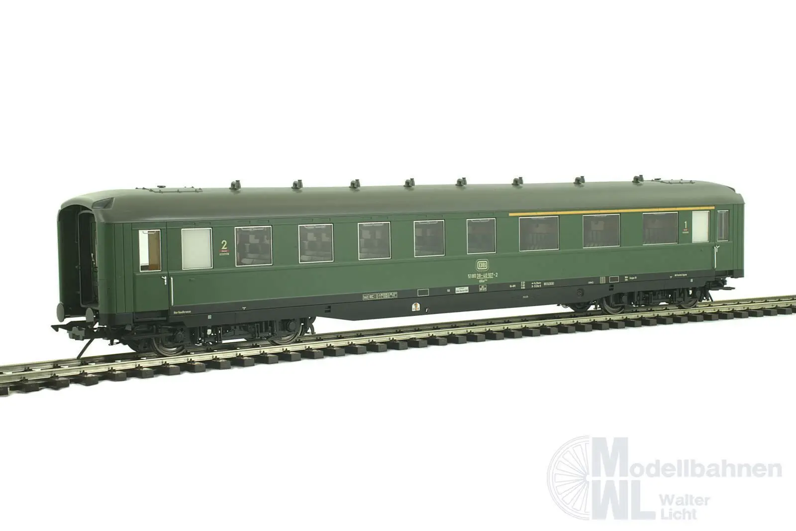 Lenz 41263-03 - Schürzenwagen DB Ep.IV 1/2.Kl. BC4ü-39 chromoxidgrün Spur 0