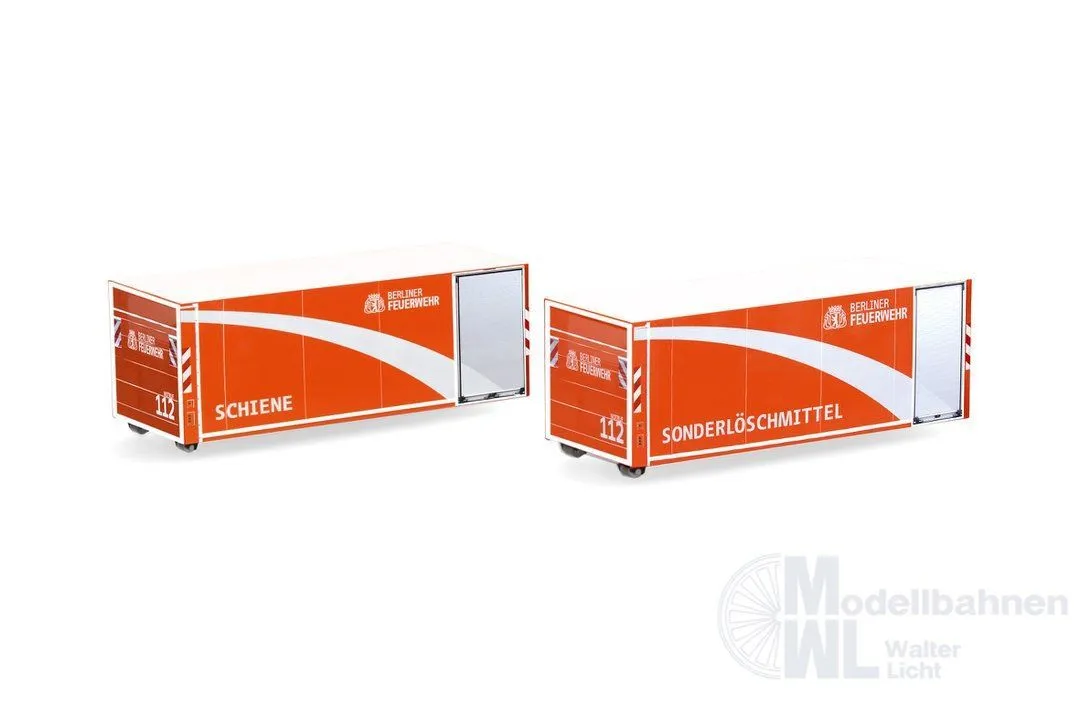 Herpa 054484 - 2er Set Abrollbehälter Berliner Feuerwehr H0 1:87