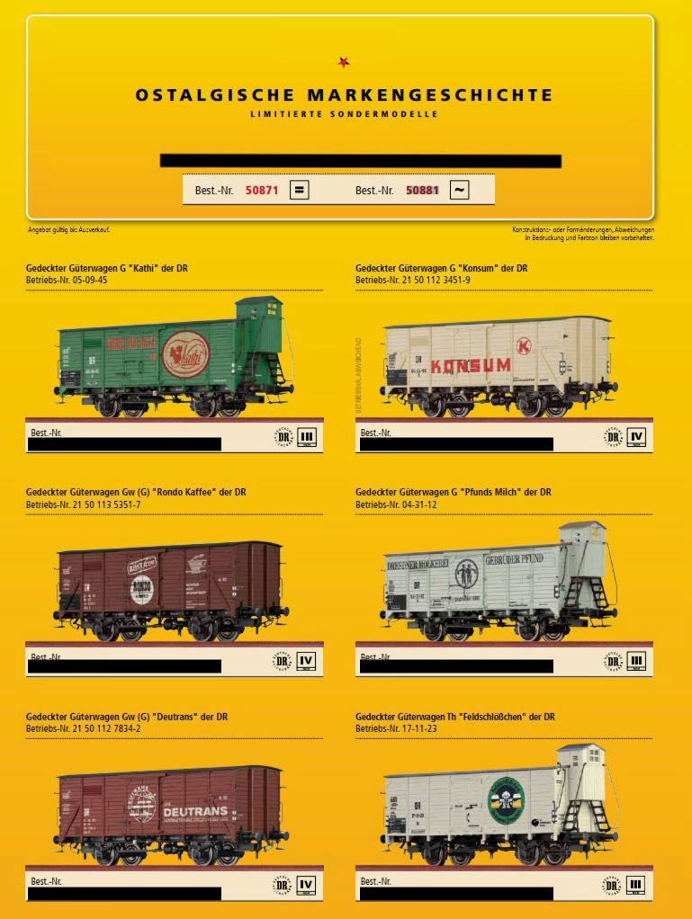 Brawa 50871 - Güterwagen Set Ostalgie H0/GL KEIN EINZELVERKAUF