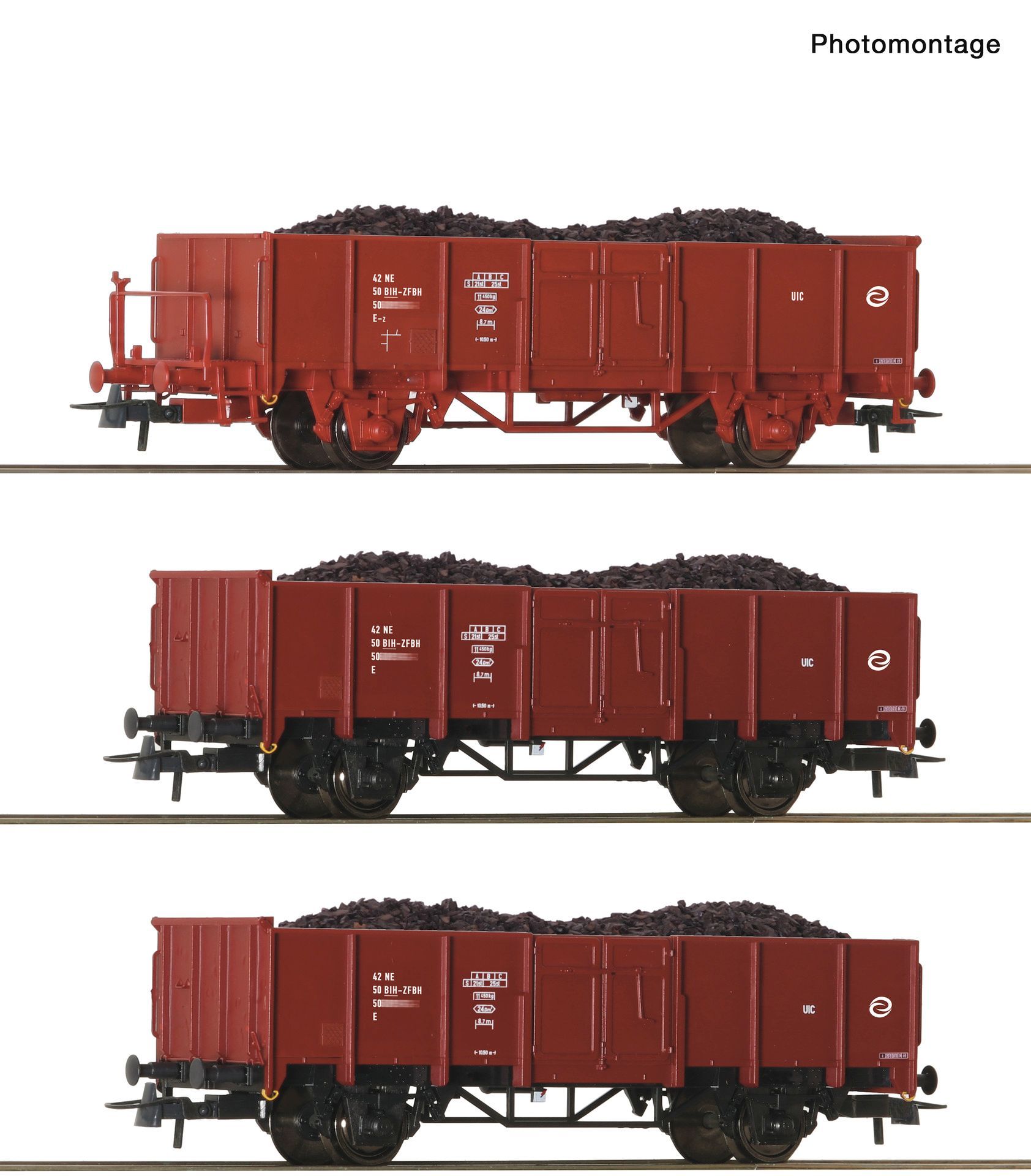 Roco 6600446 - Güterwagen Set ZFBH Ep.V/VI 3.tlg. H0/GL