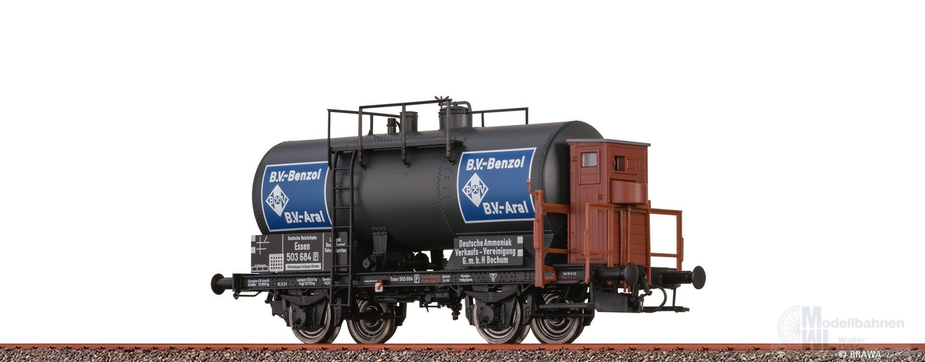 Brawa 50847 - Kesselwagen DRG Ep.II B.V. ARAL 503 684 Essen H0/GL