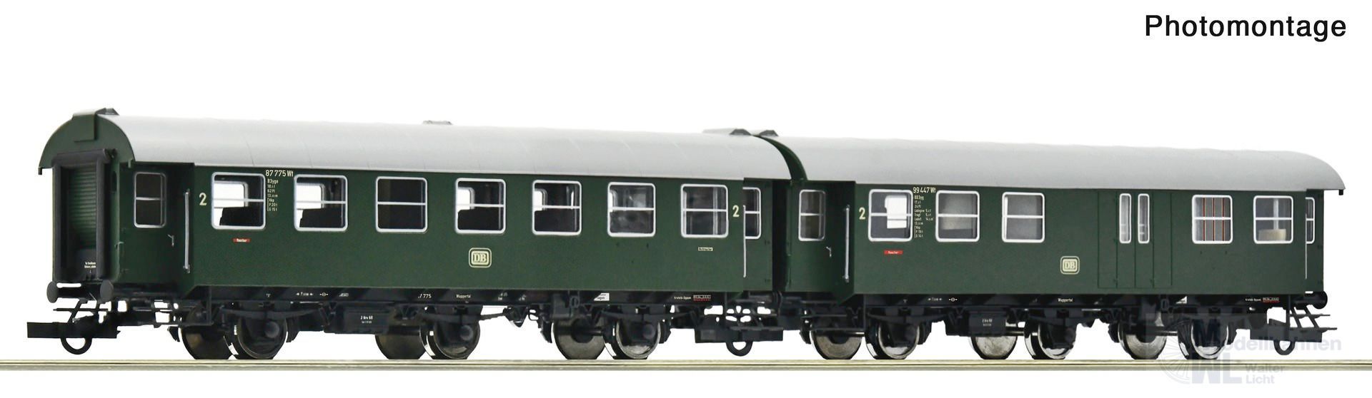 Roco 6200124 - Umbauwagen-Paar DB Ep.III 2.Kl. + 2.Kl./Gepäck H0/GL