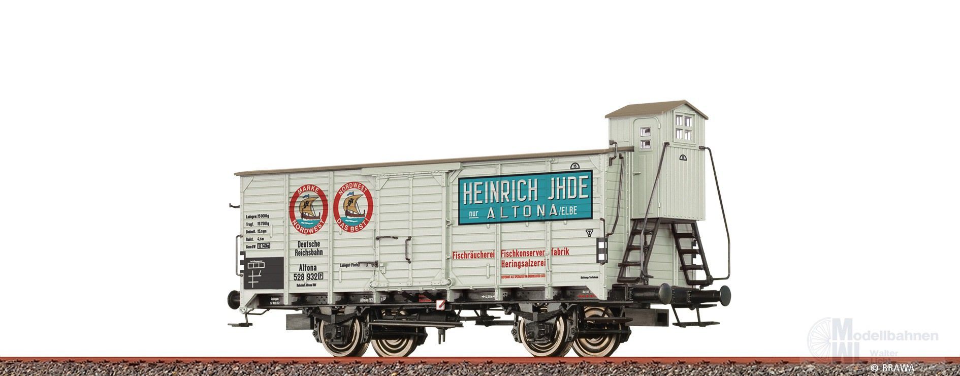 Brawa 50931 - Wärmeschutzwagen DRG Ep.II Heinrich Jhde H0/GL