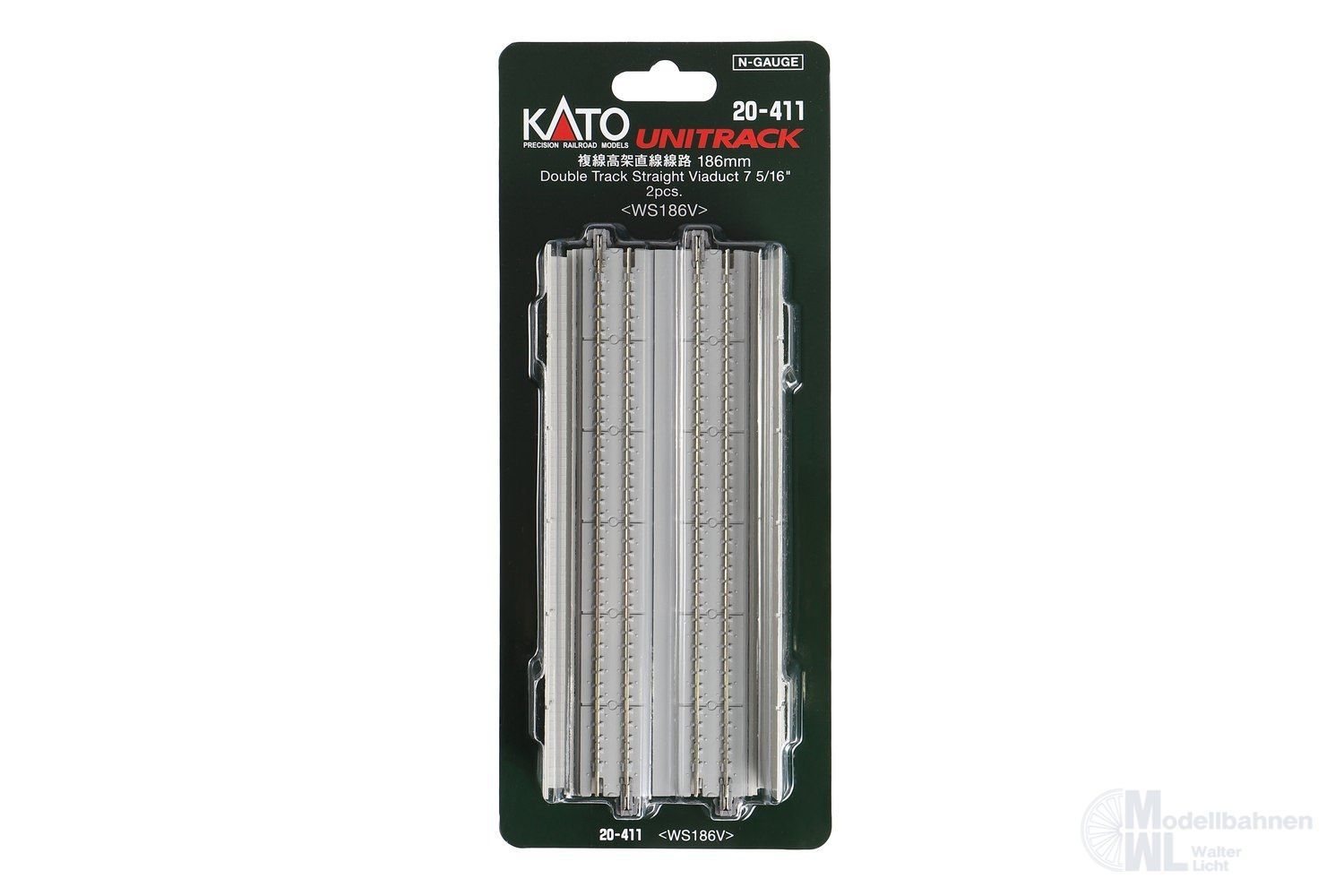 Kato 20-411 - Viadukt doppelgleisig gerade 186mm mit Plattenfahrbahn N 1:160 Kato 20-411 - Viadukt doppelgleisig gerade 186mm mit Plattenfahrbahn N 1:160