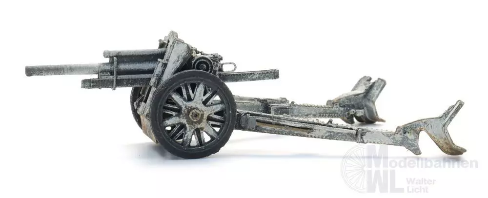 ARTITEC b.v. 6870747 - WM 10,5cm LeFH 18 Winter in Stellung Fertigmodell H0 1:87